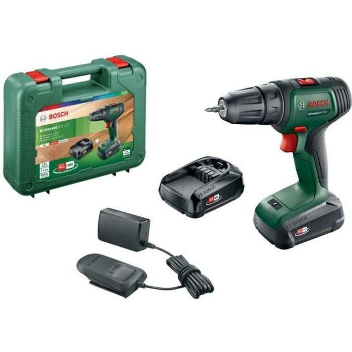 Bosch Universal Drill 18V (2x1,5) Akumuliatorinis dviejų greičių gręžtuvas - suktuvas