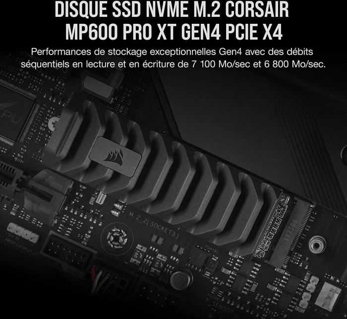 Corsair | SSD | MP600 PRO XT | 2000 GB | SSD form factor M.2 2280 | SSD sąsaja PCIe Gen 4.0 x4 | Skaitymo greitis 7100 MB/s | Rašymo greitis 6800 MB/s