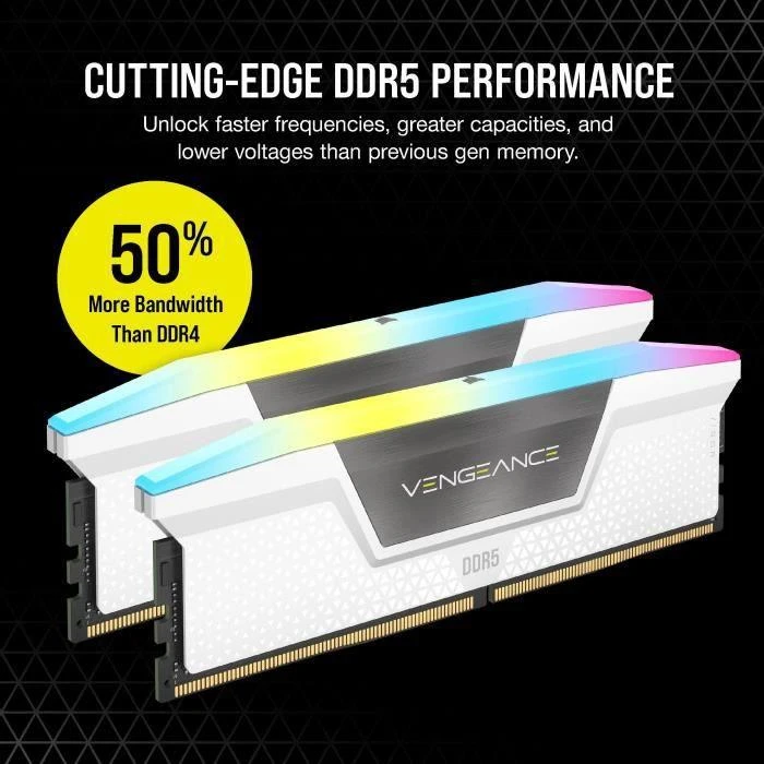 RAM 32 GB PC 5200 CL40 CORSAIR KIT (2x16 GB) VENGEANCE RGB W mažmeninė prekyba