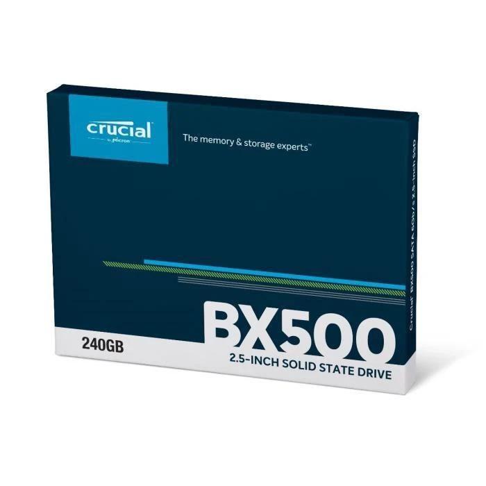 Kietasis diskas SSD CRUCIAL BX500/240GB/SATA 3.0/Rašymo greitis 500 MBytes/sec/Skaitymo greitis 540 MBytes/sec/2,5"