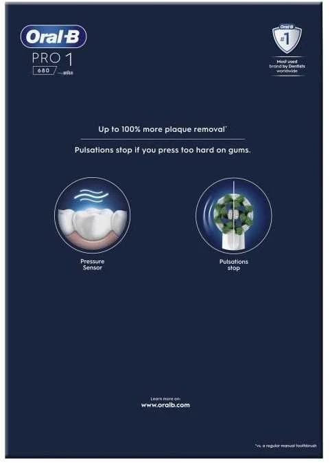 Oral-B Pro 1 šepetėlio techninių savybių schema