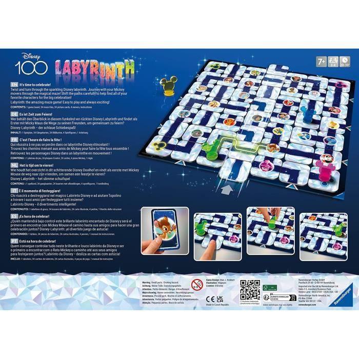Ravensburger stalo žaidimas „Disney 100 Labyrinth“, 2–4 žaid., nuo 7 m.