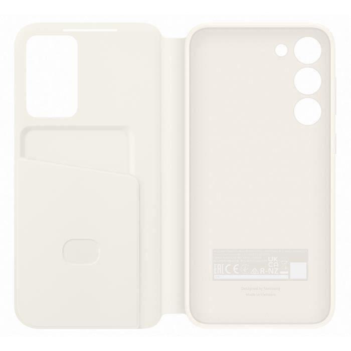 Dėklas Samsung Galaxy S23+ Smart View Wallet Case Kremas