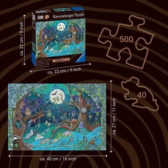 Ravensburger Medinė dėlionė 500 vnt. - Magiškas miškas