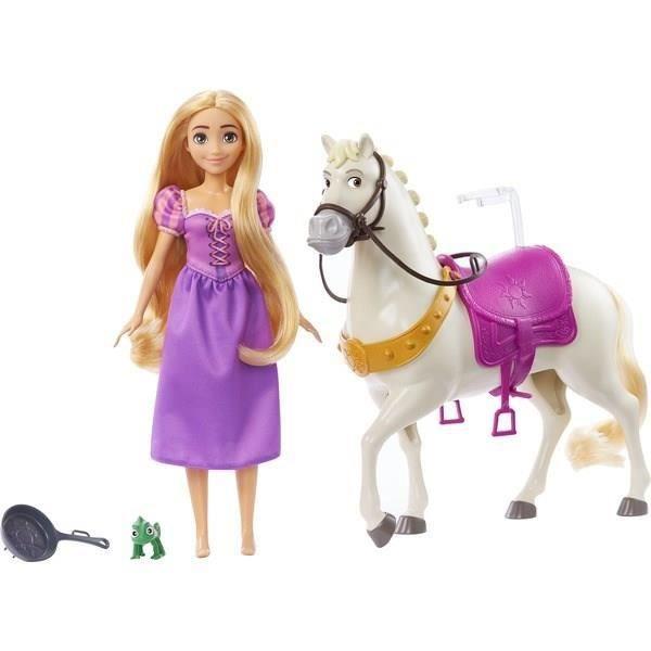 DISNEY PRINCESS Lėlės Auksaplaukės ir žirgo rinkinys