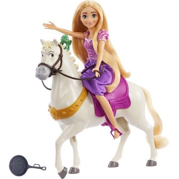 DISNEY PRINCESS Lėlės Auksaplaukės ir žirgo rinkinys