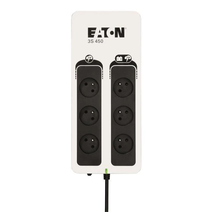 Eaton 3S450F nepertraukiamo maitinimo resursai (UPS) Budėjimo režimas (neprisijungus) 450 VA 270 W 6 AC išvestis(ys / čių)
