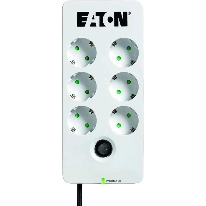 Eaton PB6D viršįtampių ribotuvas 6 AC išvestis(ys / čių) 220 - 250 V Juoda, Balta 1,5 m