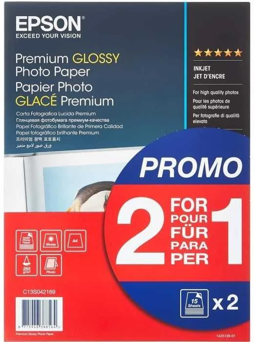 „Epson Premium Glossy Photo Paper“, 30 lapų | Nuotraukos | Baltas | 255 g/m² | A4