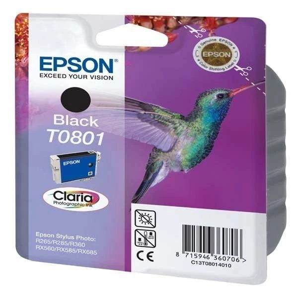 Epson Singlepack Juodas T0801 Claria Photographic Ink Juodas