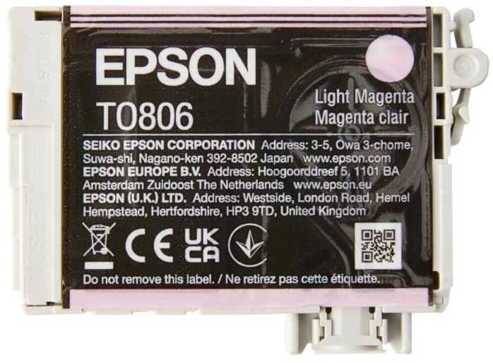 Epson Multipack 6 spalvų T0807 Claria fotografijos rašalo kasetė, Juodas, žydra, šviesiai žalsvai mėlyna, rausvai raudona, šviesiai purpurinė, geltona