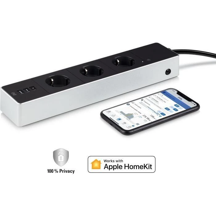 Eve Systems EVE Energy Strip – prijungtas trigubas Apple HomeKit lizdas