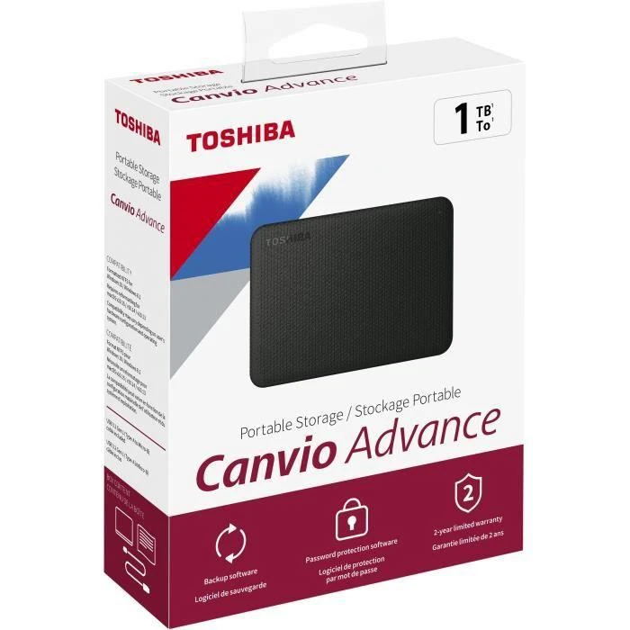 Išorinis kietasis diskas TOSHIBA Canvio Advance, juodas, 1TB
