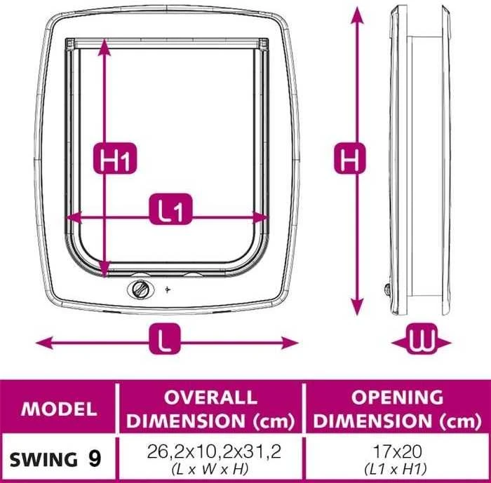 Ferplast Atverčiamos durelės katėms Swing 9 SET, baltos, 4 krypčių