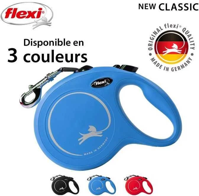 Flexi New Classic L pavadėlis šunims iki 50kg juostinis 8m mėlynos spalvos