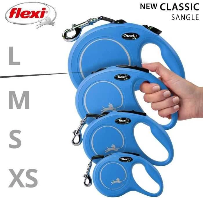 Flexi New Classic L pavadėlis šunims iki 50kg juostinis 8m mėlynos spalvos