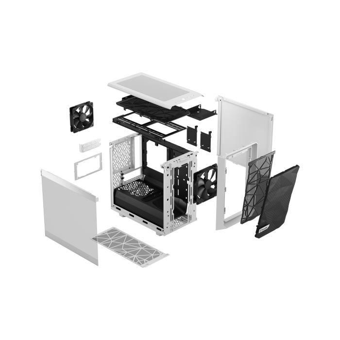 „Fractal Design“ | „Meshify 2 Nano“ | Šoninis langas | Baltas TG skaidrus atspalvis | ITX | ATX