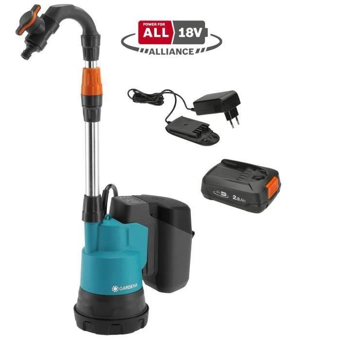 Gardena Akumuliatorinis lietaus vandens siurblys 2000/2 18V P4A - be akumulaitoriaus