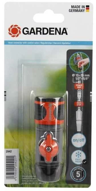 GARDENA Žarnos jungtis su valdymo sklende 13 mm (1/2")