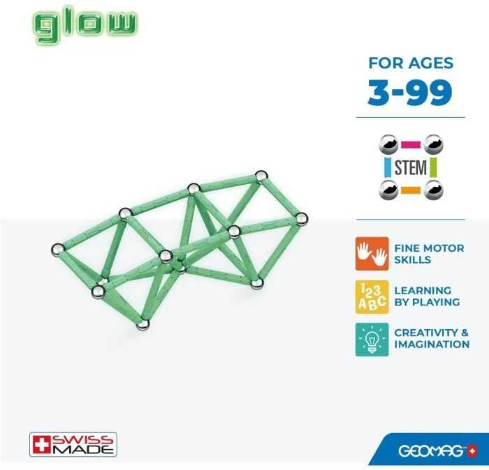 Šviečiantys perdirbti magnetiniai blokeliai 60 vienetų GEOMAG GEO-338