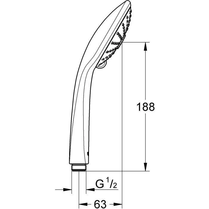 GROHE - 3 purškimų rankinis dušas