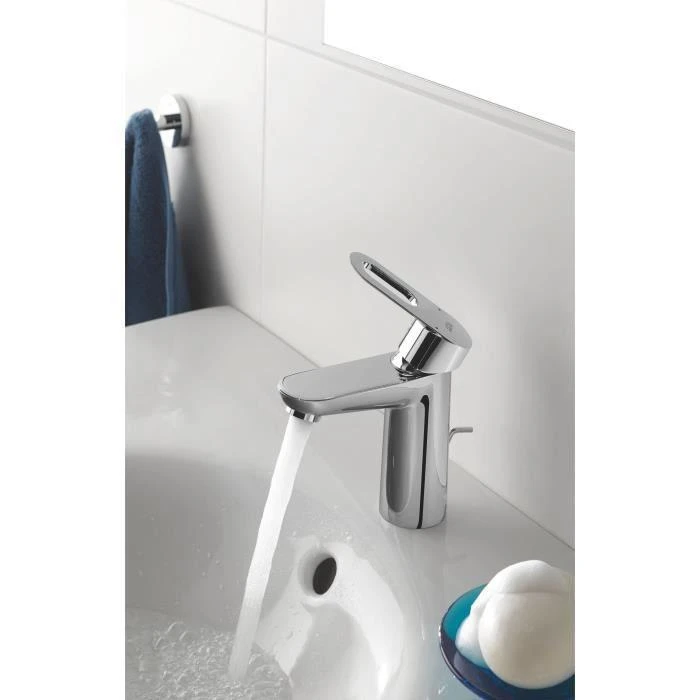 Grohe BauLoop S praustuvo maišytuvas su dugno vožtuvu (plastik), chromas