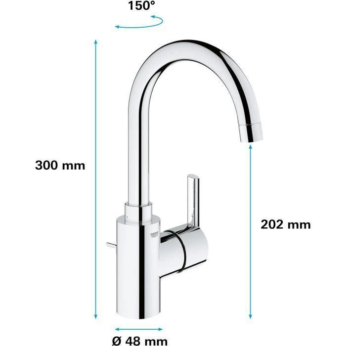 Mixer Lavabo MONOCMAND SHEET LE LA SIZE L - GROHE - 32723001