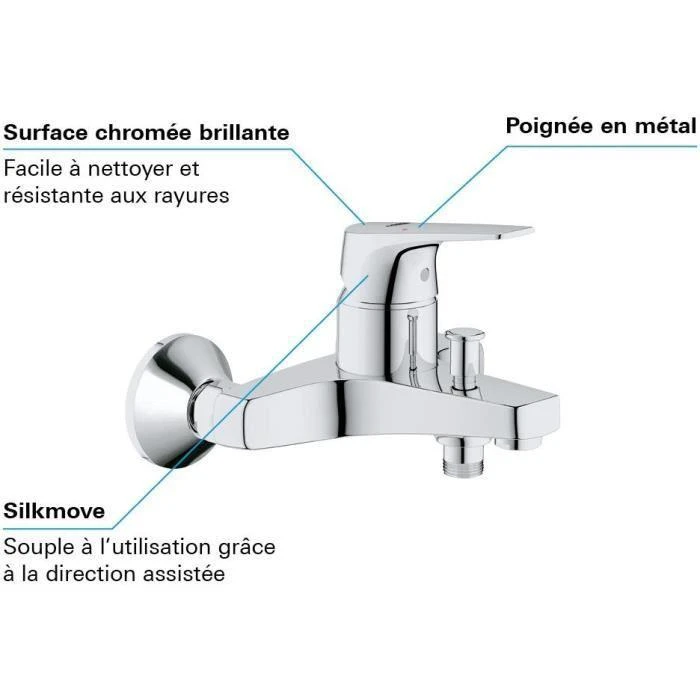 Grohe vonios maišytuvas Start Flow, chromuotas