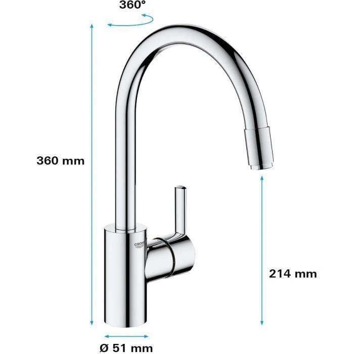 Chromuotas kriauklės maišytuvas labai jaučiasi - grohe - 32671002