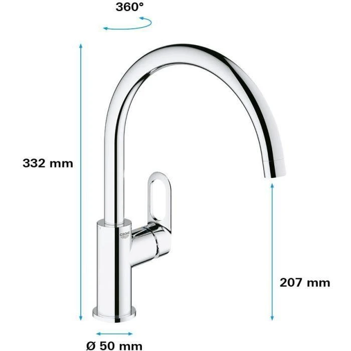 Grohe Start Flow virtuvinis maišytuvas, chromas