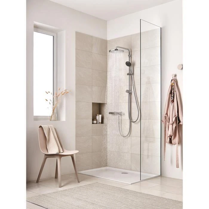 Grohe termostatinis dušo maišytuvas Tiksli tendencija, tvirtinimas prie sienos, apsauga nuo kryžminimo, 1/2 sriegio jungtis, chromas, 34229002