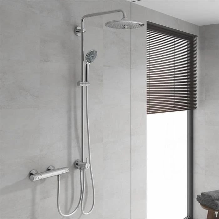 Grohe termostatinis dušo maišytuvas Tiksli tendencija, tvirtinimas prie sienos, apsauga nuo kryžminimo, 1/2 sriegio jungtis, chromas, 34229002