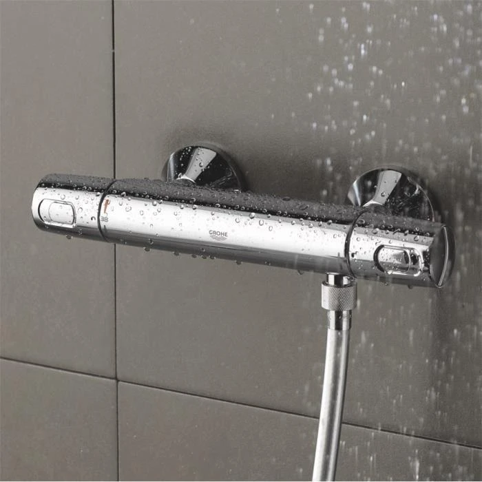 Grohe termostatinis dušo maišytuvas Tiksli tendencija, tvirtinimas prie sienos, apsauga nuo kryžminimo, 1/2 sriegio jungtis, chromas, 34229002