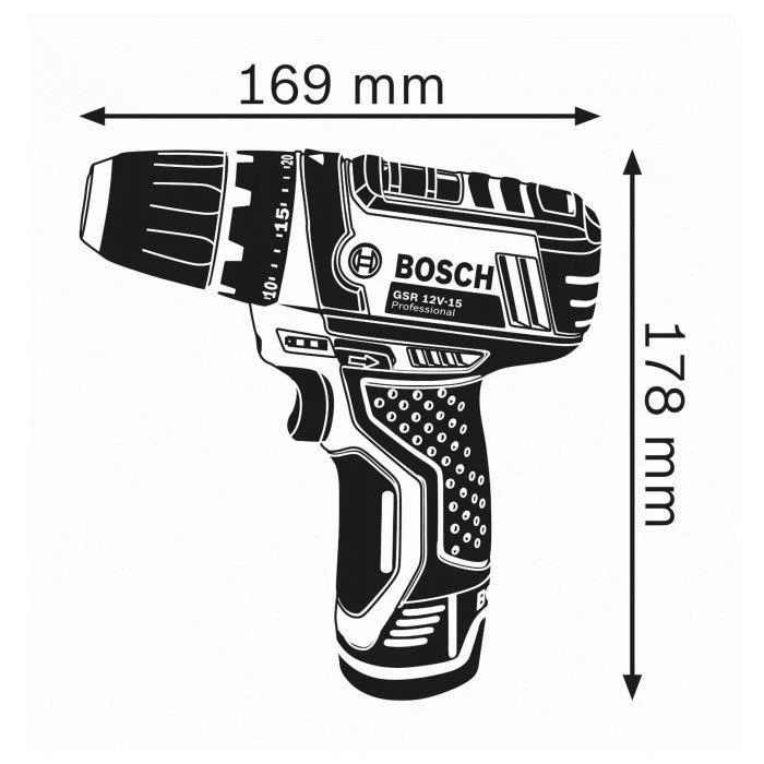 Bosch Akumuliatorinis suktuvas gręžtuvas GSR 12V-15 be akumuliatoriaus ir kroviklio