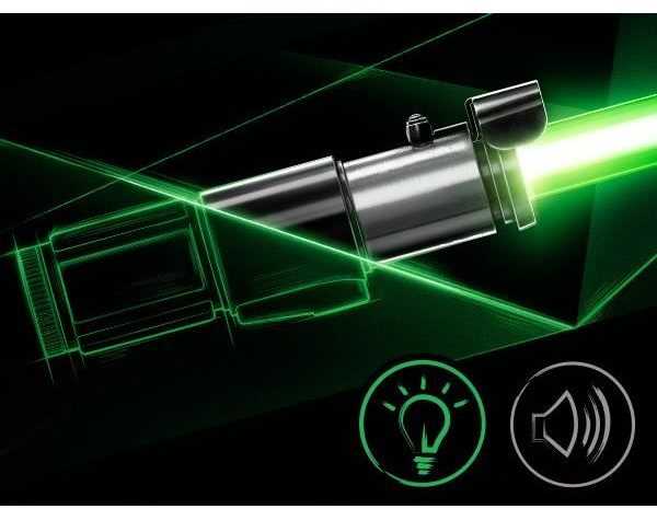 „Hasbro Yoda“ elektroninis šviesos kardas „Force FX Elite“ su šviesos diodais ir aukščiausios kokybės garso efektais, 14 metų ir vyresni, „Žvaigždžių karai“ Juodas serija