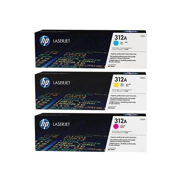 Hewlett Packard (HP) HP 312A toneriai, 3 vnt. pakuotė. CF381A+CF382A+CF383A