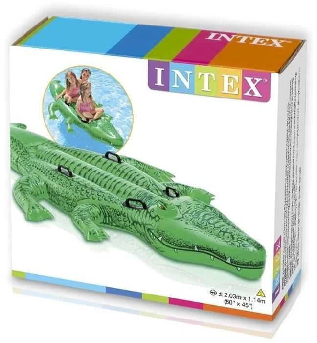 Intex Giant Gator Ride-On pripučiamas vežimėlis, 203x114 cm