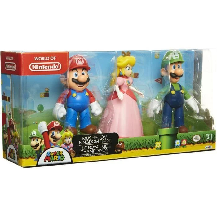 Jakks Pacific Nintendo – 3 pakuočių 10 cm grybų karalystės dioramos rinkinys (64511-4L)