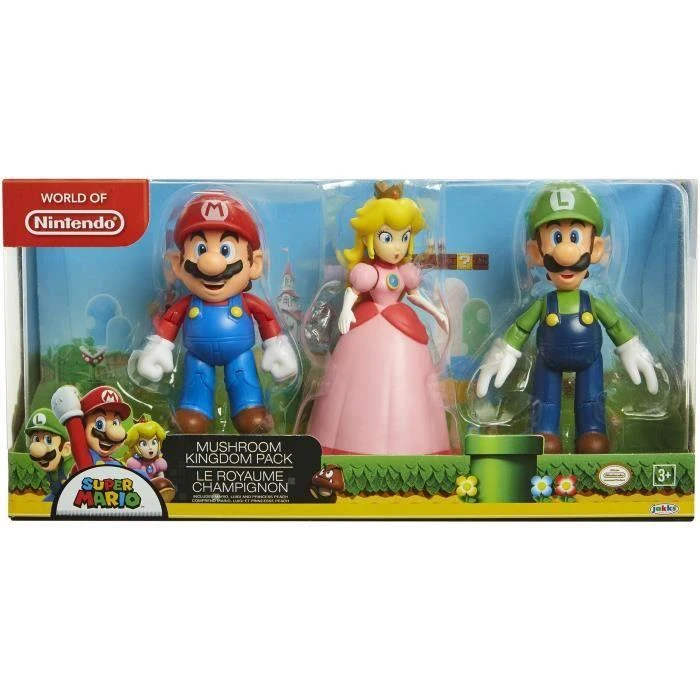 Jakks Pacific Nintendo – 3 pakuočių 10 cm grybų karalystės dioramos rinkinys (64511-4L)