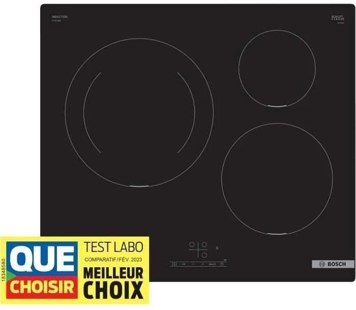 Bosch | PUJ611BB5E | Indukcija | Degiklių / virimo zonų skaičius 3 | Palieskite | Laikmatis | Juodas