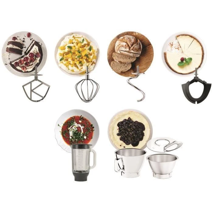 Virtuvinis kombainas Kenwood Titanium Chef Baker Sidabrinis KVC85.124SI, 1200 W