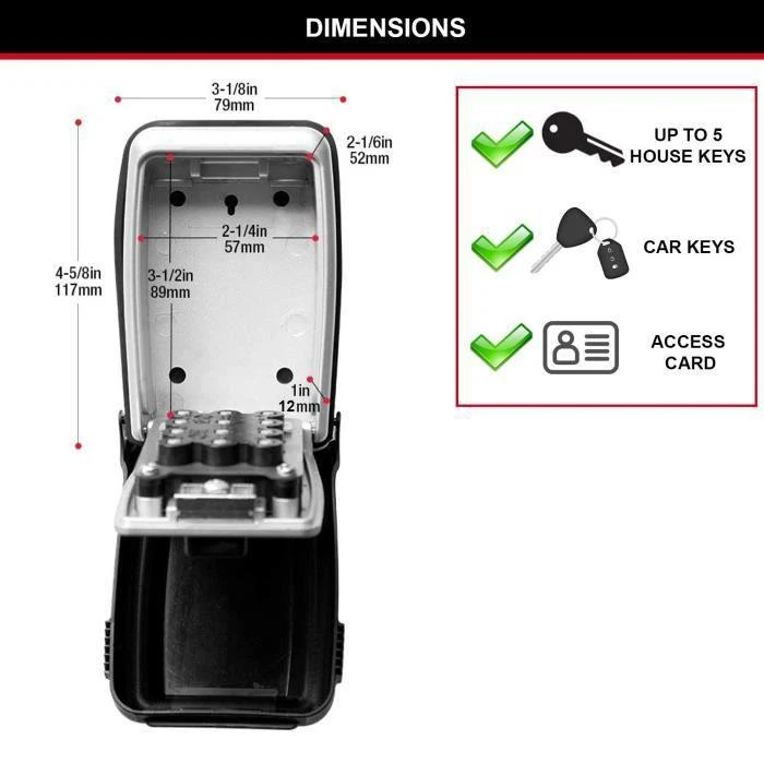 Master Lock Raktų dėžutė su kodine mygtukine 12 skaitmenų spyna 5423EURD