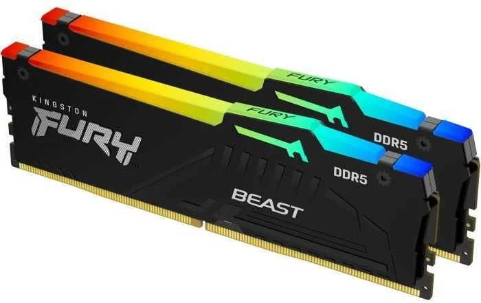 RAM KINGSTON 32GB 5600MHz DDR5 CL40 DIMM 2 vnt. rinkinys FURY Beast Juodas