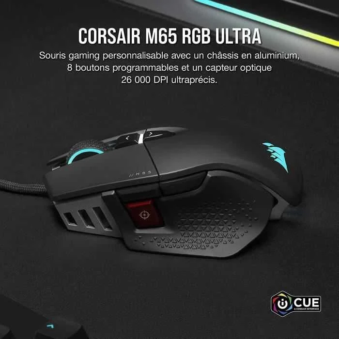 Corsair | Tunable FPS Pelė žaidimams | M65 RGB ULTRA | Pelė žaidimams | Optinė | su laidu | Juodas | Yes