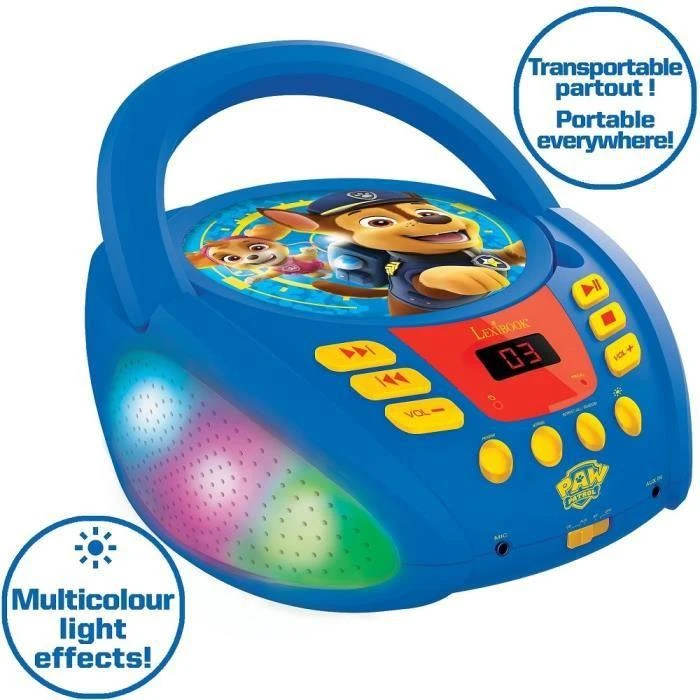 Lexibook Psi Patrol Boombox CD grotuvas AUX Bluetooth