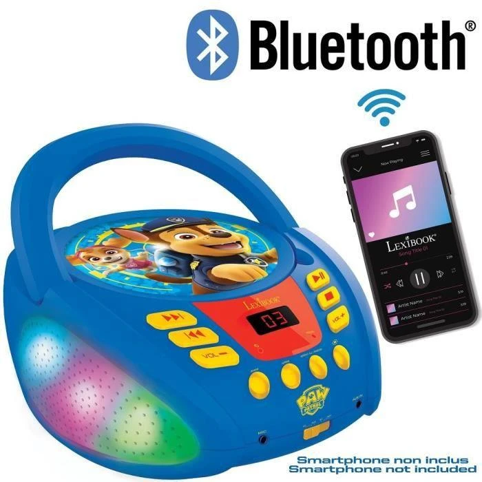 Lexibook Psi Patrol Boombox CD grotuvas AUX Bluetooth