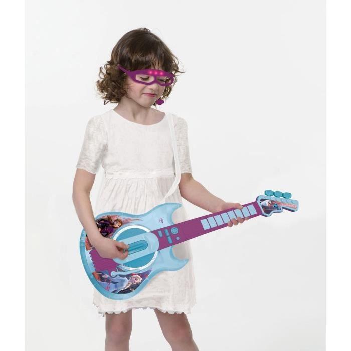 Lexibook ŠALDYTOJI KARALIENĖ - Šviečianti elektroninė gitara su akiniais ir mikrofonu