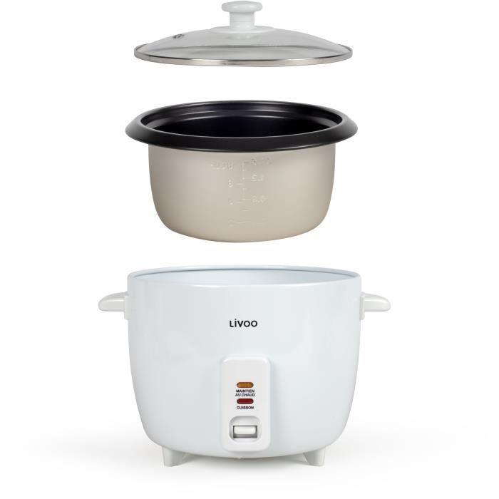 Ryžių virtuvas Livoo DOC111 500W 1,5 l su šildymo funkcija, baltas