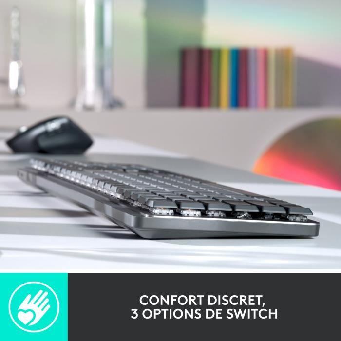 Gruzdintuvė „Logitech“ – belaidė klaviatūra – MX – mechaninė – našus apšvietimas – grafitas