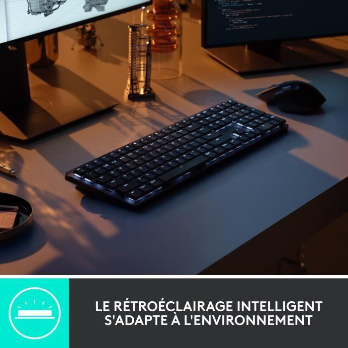 Gruzdintuvė „Logitech“ – belaidė klaviatūra – MX – mechaninė – našus apšvietimas – grafitas